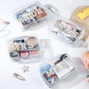Etercycle Bride Clear Makeup Bag for Brides and Bachelorette Parties