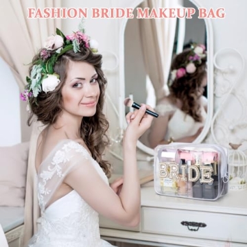 Etercycle Bride Clear Makeup Bag for Brides and Bachelorette Parties