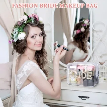 Etercycle Bride Clear Makeup Bag for Brides and Bachelorette Parties