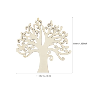 20 Pack Unfinished Wooden Family Tree Cutouts for Crafting