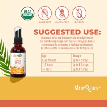 Vegan D3 K2 Spray for Bone & Heart Health MaryRuth Organics