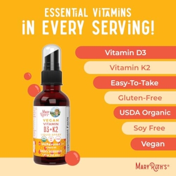 Vegan D3 K2 Spray for Bone & Heart Health MaryRuth Organics