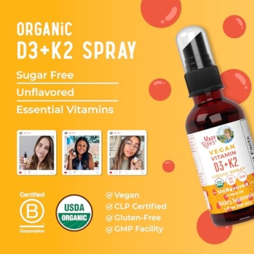 Vegan D3 K2 Spray for Bone & Heart Health MaryRuth Organics