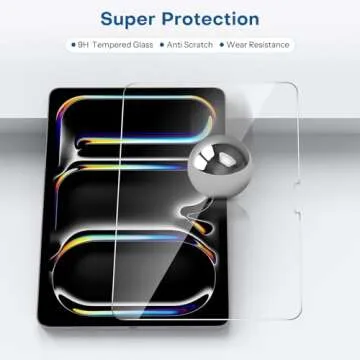 SPARIN Screen Protector for iPad Pro 11 Inch 2024 M4 (5th Generation), 2 Pack Tempered Glass Film Guard for iPad Pro 11, Alignment frame, Case Friendly, Apple Pencil Pro Compatible