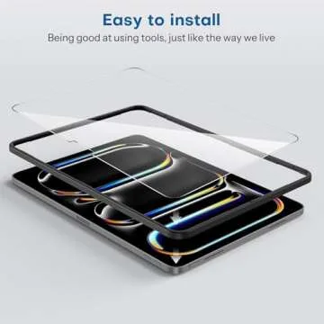 SPARIN Screen Protector for iPad Pro 11 Inch 2024 M4 (5th Generation), 2 Pack Tempered Glass Film Guard for iPad Pro 11, Alignment frame, Case Friendly, Apple Pencil Pro Compatible