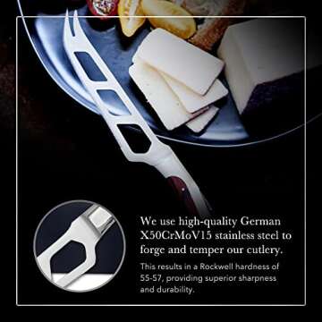 Hammer Stahl 5-inch Cheese and Tomato Knife | Cheese Knife That Cuts All Cheese Types | Durable Pakkawood Handle | Perfect for Cutting, Slicing, and Serving | Fruit Knife