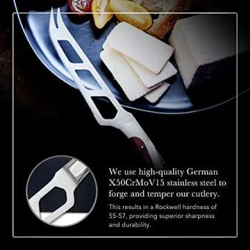 Hammer Stahl 5-inch Cheese and Tomato Knife | Cheese Knife That Cuts All Cheese Types | Durable Pakkawood Handle | Perfect for Cutting, Slicing, and Serving | Fruit Knife