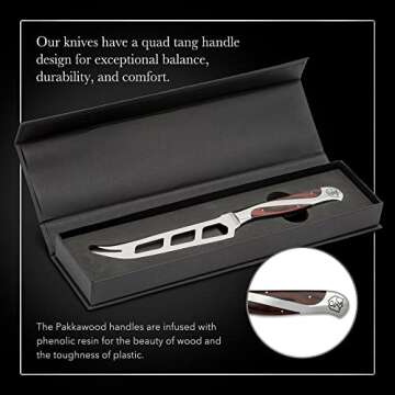 Hammer Stahl 5-inch Cheese and Tomato Knife | Cheese Knife That Cuts All Cheese Types | Durable Pakkawood Handle | Perfect for Cutting, Slicing, and Serving | Fruit Knife