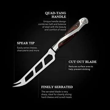 Hammer Stahl 5-inch Cheese and Tomato Knife | Cheese Knife That Cuts All Cheese Types | Durable Pakkawood Handle | Perfect for Cutting, Slicing, and Serving | Fruit Knife