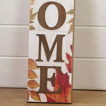 Autumn Welcome Sign with Fall Leaves for Front Door