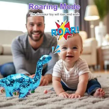 Monealpis Dinosaur Toys for Girls - Sequin Walking Dinosaur Toy with Remote, Roar, Sing, Walk, and Repeat Features, Dinosaur Toy Gift for Kids, Toddlers, Birthday, Christmas, Easter