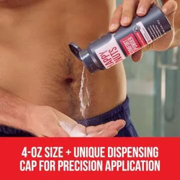 HAPPY NUTS Comfort Powder - Anti Chafing & Deodorant, Aluminum-Free, Sweat and Odor Control for Jock Itch, Groin and Men's Private Parts (4 Ounce (Pack of 1), Original)