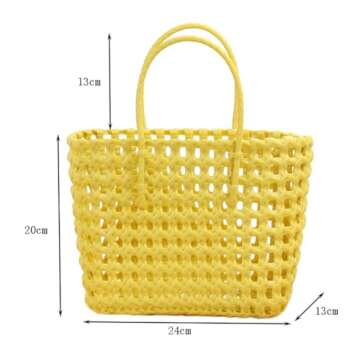 Caistre Summer Woven Beach Bag for Women - Cute Jelly Hobo Shoulder Bag 2024