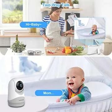 HelloBaby Monitor with Camera and Audio, 5'' Screen with 16-Hour Video Streaming, Remote Pan-Tilt-Zoom Camera, Two-Way Talk, VOX Mode, Auto-Night Vision, Range up to 960ft and No WiFi