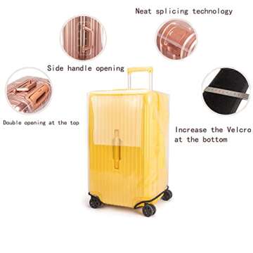 Klmsscxy Luggage Cover Suitcase Cover Protector Luggage Protector Suitcase Cover Clear Luggage Cover Trunk Luggage Covers for Suitcase (Transparent, 32inch)
