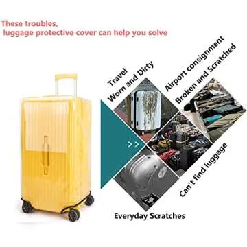 Klmsscxy Luggage Cover Suitcase Cover Protector Luggage Protector Suitcase Cover Clear Luggage Cover Trunk Luggage Covers for Suitcase (Transparent, 32inch)