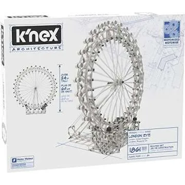 K'NEX Architecture: London Eye Ferris Wheel - Build IT Big - Collectible Building Set for Adults & Kids 9+ with Motorized Movement - New - 1,861 Pieces - 2 Feet Tall - (Amazon Exclusive)