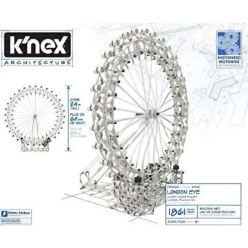 K'NEX Architecture: London Eye Ferris Wheel - Build IT Big - Collectible Building Set for Adults & Kids 9+ with Motorized Movement - New - 1,861 Pieces - 2 Feet Tall - (Amazon Exclusive)