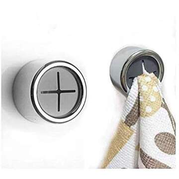 Toysdone Kitchen Towel Hooks - 4 Pack with Easy Installation and Premium Finish