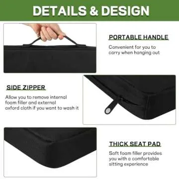 Kirvoita Stadium Seat Cushions 2 Pack, Bleacher Seat Cushion, Portable and Extra Thick Stadium Cushion, Bleacher Cushion for Any Outdoor Events Use