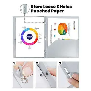 SUNEE 3-Prong Plastic Folders - 6 Pack in Pastel Colors