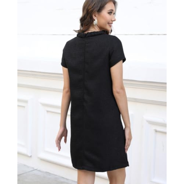 Elegant Yioaga Tweed Jackie Dress for Women - Chic & Comfortable