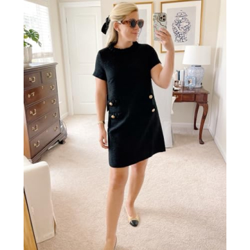 Elegant Yioaga Tweed Jackie Dress for Women - Chic & Comfortable