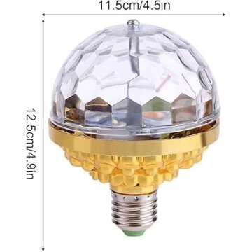 2PC Colorful Disco Rotating Magic Ball Light Bulb,Crystal Magic Ball Sockets, New Colorful Rotating Magic Ball Light,Thanksgiving Christmas Dance Party Stage Light(Universal Socket), Blue,Green,Red