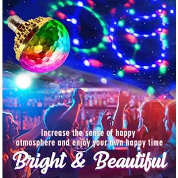 2PC Colorful Disco Rotating Magic Ball Light Bulb,Crystal Magic Ball Sockets, New Colorful Rotating Magic Ball Light,Thanksgiving Christmas Dance Party Stage Light(Universal Socket), Blue,Green,Red