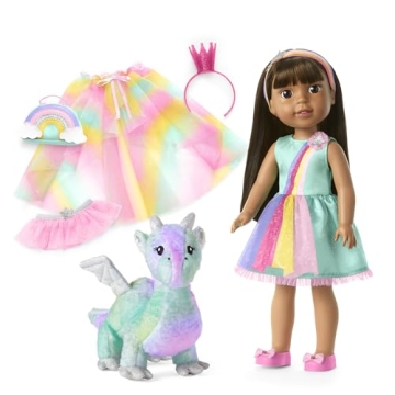 Magical American Girl WellieWishers Ashlyn Doll Playset with Plush Dragon and Accessories for Kids 4...