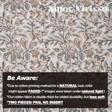 Amor Virisso Floral Throw Pillow Covers 24x24 Set of 2