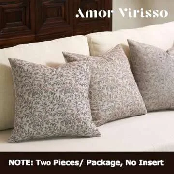 Amor Virisso Floral Throw Pillow Covers 24x24 Set of 2