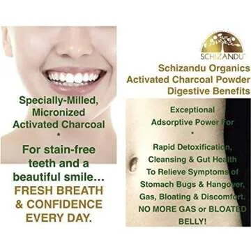 Activated Hardwood Charcoal Powder by Schizandu Vegan 100% | Supports Skin, Body, Teeth Whitening (Hardwood Charcoal Powder)