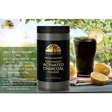 Activated Hardwood Charcoal Powder by Schizandu Vegan 100% | Supports Skin, Body, Teeth Whitening (Hardwood Charcoal Powder)