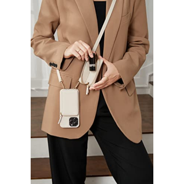ZVE Crossbody Phone Case for iPhone 13 Pro Max - Beige
