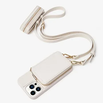 ZVE Crossbody Phone Case for iPhone 13 Pro Max - Beige