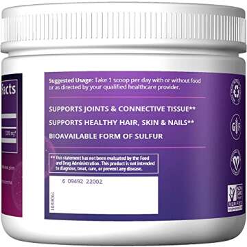 MRM Nutrition MSM Crystals | Methyl-sulfonyl-Methane Drink Mix | Joint Health | Hair + Skin + Nails | Bioavailable Form of Sulfur | Gluten-Free + Vegan | 200 Servings