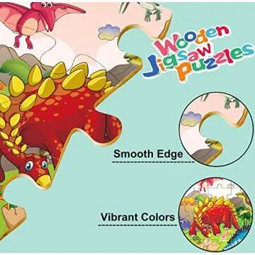 Colorful Wooden Jigsaw Puzzles for Kids aged 3-5