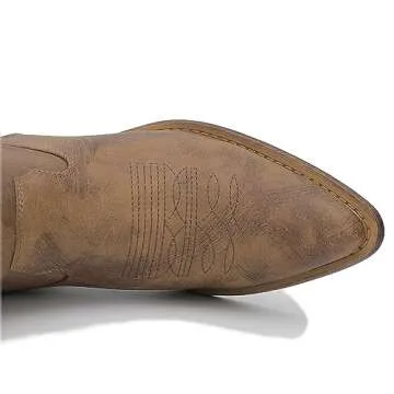 GLOBALWIN Women's Camel Cowboy Boots for Women Embroidered Knee High Boots The Western Cowgirl Boots 8M