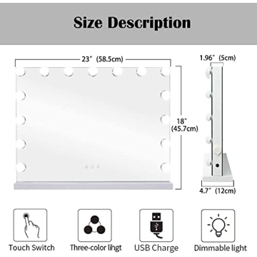 LilyHome Lighted Makeup Vanity Mirror with USB Charging