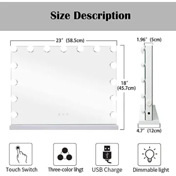 LilyHome Lighted Makeup Vanity Mirror with USB Charging
