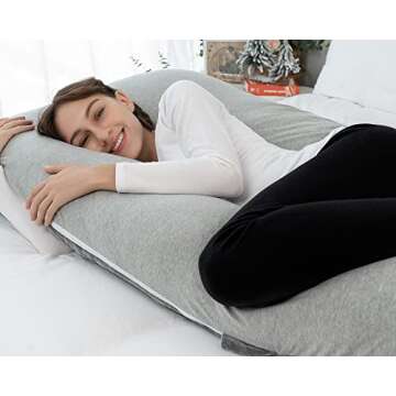 Meiz Pregnancy Pillows Cooling, Pregnancy Pillow U Shaped, Full Body Pillow and Maternity Pillow for...