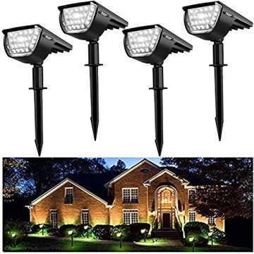 Jior Solar Landscape SpotLights Outdoor 32 LED IP65 Waterproof Solar Powered Wall Lights 2-in-1 Adju...