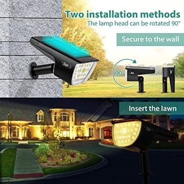 Jior Solar Landscape Spotlights for Outdoor Use - 32 LED