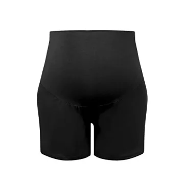 Joyaria Ladies Pregnancy PJ Shorts Over The Belly Yoga Lounge Pajamas Sleep Bottoms Maternity Summer Sleepwear (Black, XL)