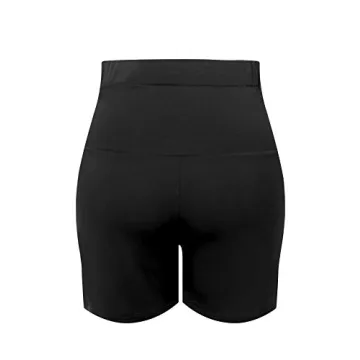 Joyaria Ladies Pregnancy PJ Shorts Over The Belly Yoga Lounge Pajamas Sleep Bottoms Maternity Summer Sleepwear (Black, XL)