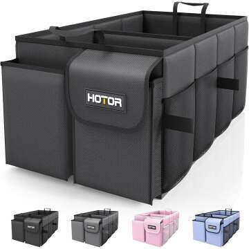HOTOR Trunk Organizer - Sturdy & Foldable for Cars