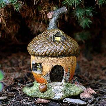 Top Collection Enchanted Story Garden and Terrarium Acorn Fairy House Outdoor Decor
