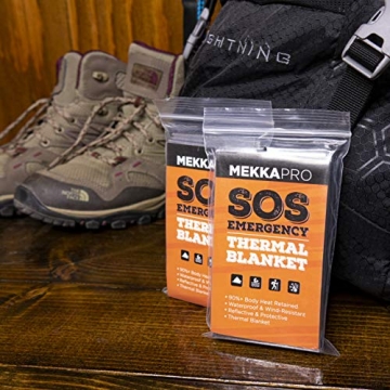 MEKKAPRO Mylar Thermal Blankets for Camping and Emergencies