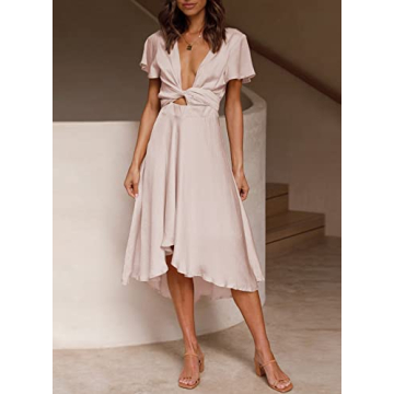 Miduo Satin Midi Dresses for Parties and Weddings